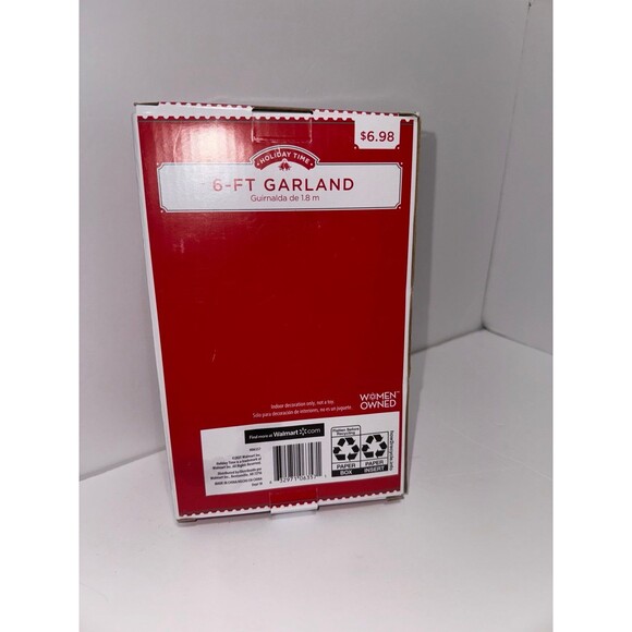 Holiday time wood bead garland 6ft - Picture 4 of 6